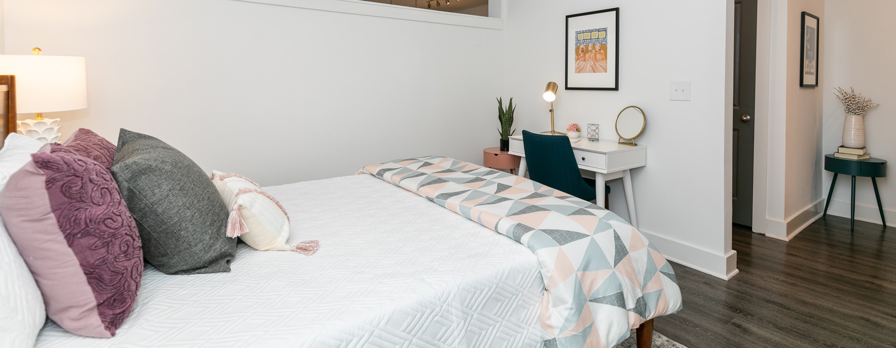 bed with pillow on it